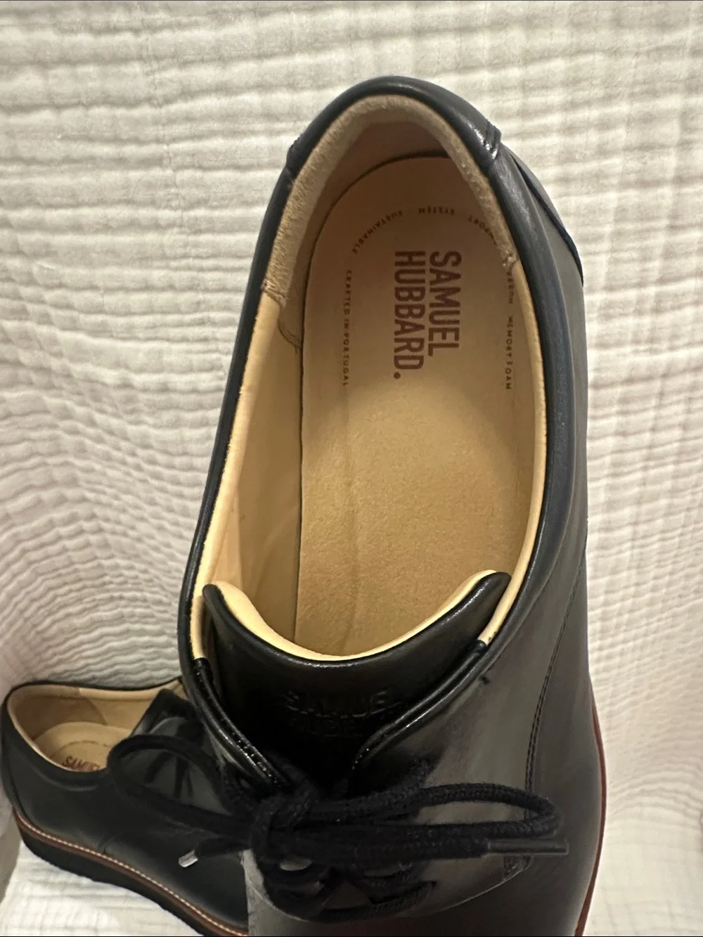 EUC sz15 Men Samuel Hubbard Classic Black Leather Derby Shoes WORN ONCE